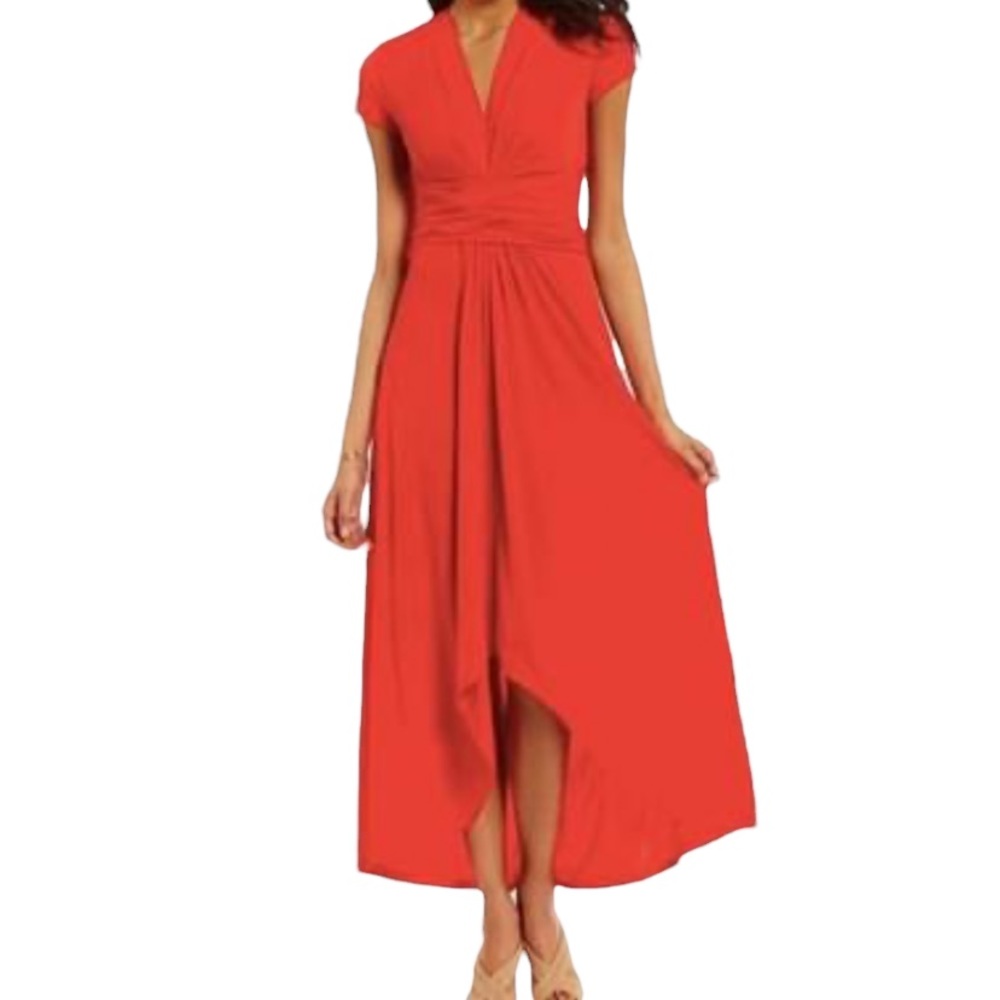 Michael Kors Wrap Style Jersey Hi-Low Maxi Dress